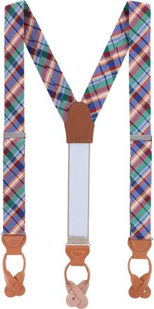 Trafalgar Store Sherwood Plaid Silk Suspenders in Cool Color Plaid at Nordstrom