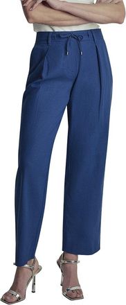 DKNY Stripe Pleated Wide Leg Linen-Blend Pant