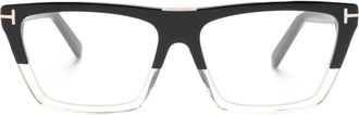 Tom Ford Eyewear FT5912B two-tone rectangle-frame glasses - unisex - Acetate - 57 - Black