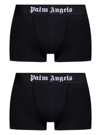 Palm Angels Twee boxershorts met logoband - Zwart