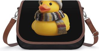Generic Rubber Yellow Duck in Winter Womens Crossbody Bag Fashion Shoulder Handbags Message Tote Bag with Adjustable Strap