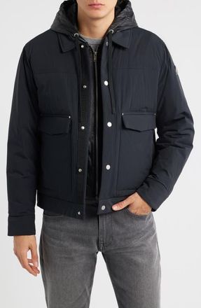 Moose Knuckles Brixton Down Trucker Jacket in Black at Nordstrom, Size Xx-Large