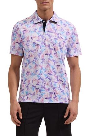 Bugatchi Hendrix Floral Pima Cotton Polo in Pink at Nordstrom, Size Xx-Large