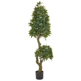 Beliani Planta Artificial En Maceta Para Interior Decoraci&oacute;n De Pl&aacute;stico 160 Cm Con Maceta Negra Laurel