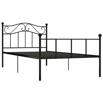vidaXL Estructura De Cama Sin Colch&oacute;n Metal Negro 90x200 Cm Vidaxl