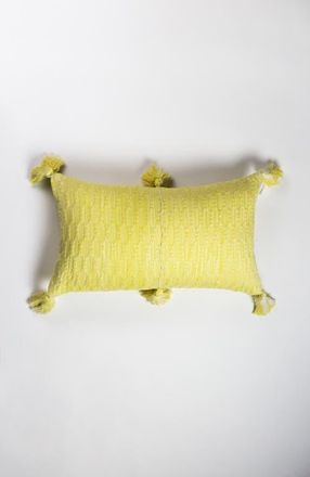 Archive New York Antigua Naturally Dyed Solid Handwoven Cotton Throw Pillow in Faded Yellow Solid at Nordstrom, Size 12X20