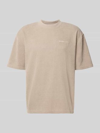 Pegador Oversized T-Shirt mit Logo-Stitching Modell Lagos in Taupe, Gr&ouml;&szlig;e XXL