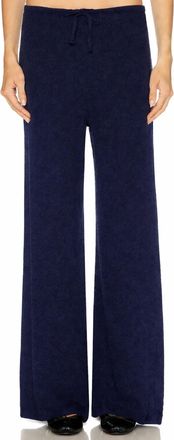 Enza Costa Cashmere Jersey Easy Drawcord Pant In Midnight Blue