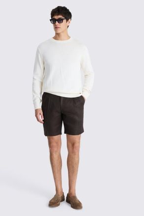 Moss Brown Linen Shorts