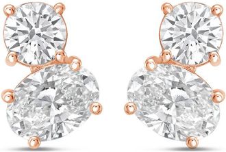 Diana M. Jewels 14K YG Gold 2 Stone Earrings 10.00 Ct