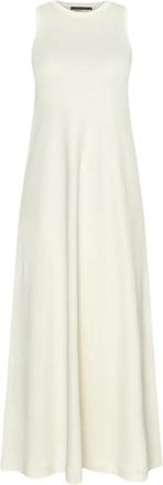 Drykorn Ecru Mouwloze A-lijn Jurk - Dames - Maxi kleedjes - Beige - XS - Katoen - Kleedjes