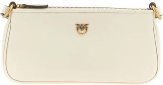 Pinko Pinko, Tassen, Dames, Wit, ONE Size, Katoen, Mini Half Moon Baguette
