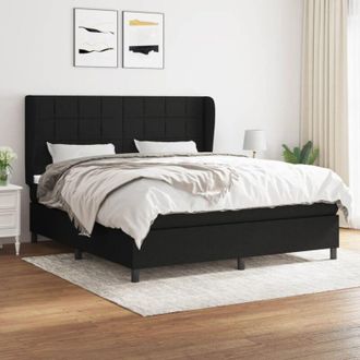 vidaXL Vidaxl - Cama Box Spring Con Colch&oacute;n Tela Negro 160x200 Cm