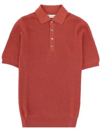 Brunello Cucinelli Red Shirt Collar Polo