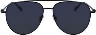 Ferragamo Gancini Evolution 61mm Aviator Sunglasses in Matte Black at Nordstrom Rack
