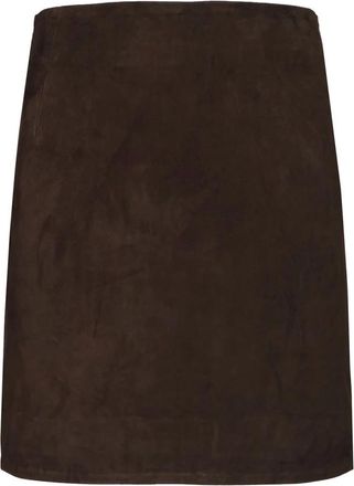 Rotate Rotate Birger Christensen, Rokken, Dames, Bruin, S, Leer, Suede Mini Rok