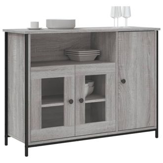 Berkfield Home Sideboard Grey Sonoma 100x35x75 cm Engineered Wood | Size: 100 x 35 x 75 cm