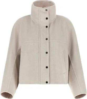 Brunello Cucinelli Womens Gray Virgin Wool Coat Clothing