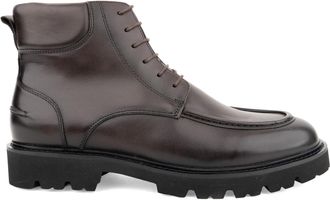 Alberto Gozzi Brown Moc Toe Polished Leather Boots