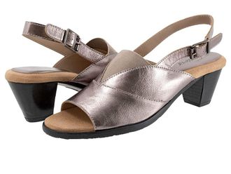 Trotters Mavis Womens Shoes Pewter Metallic : 6.5 WW (EE), Leather