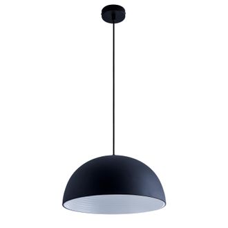 Paco Home Paco Home - Luminaria Suspensi&oacute;n Colgante Comedor Cocina Colgante 1,5m Cable Textil &Oslash;40,5cm Blanco-negro, Transparente G95 800 Lumen / 7w