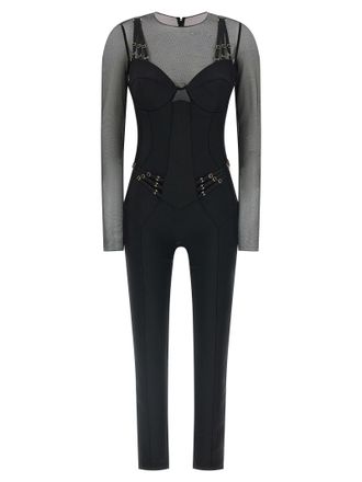 Elisabetta Franchi Jersey And Tulle Jumpsuit