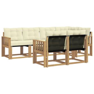 vidaXL Conjunto De Sof&aacute;s De Exterior Con Coj&iacute;n 7 Pcs Blanco Y Crema Vidaxl