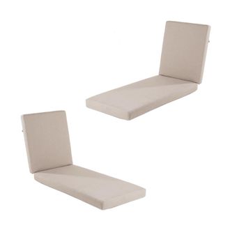 ED&Egrave;N JARD&Iacute; Pack de 2 cojines para tumbona olefin marr&oacute;n tostado 190x60x10 cm