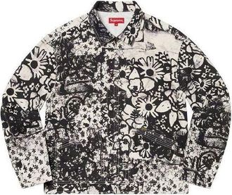 SUPREME x Christopher Wool Denim Work Jacket White Black SUP-FW21-298