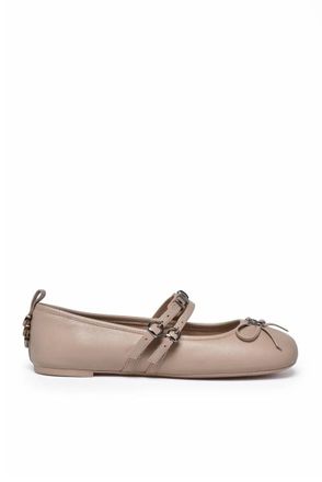 Pinko Leather Ballerinas - Beige