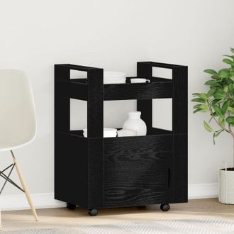 vidaXL Carrello da Cucina Rovere nero 60 x 45 x 80 cm - Vidaxl