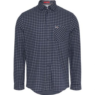 Tommy Jeans Shirts Blu - Heren - Casual Overhemden - Blauw - S - Katoen - Overhemden
