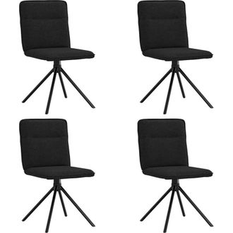 vidaXL Sillas De Comedor 4 Unidades Tela Negras Vidaxl