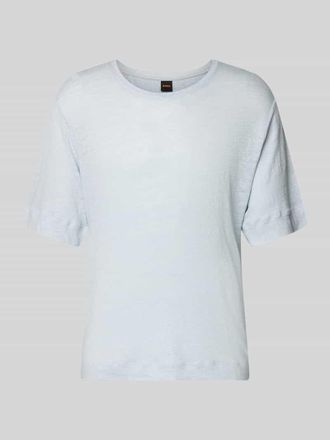 Boss Orange by Hugo Boss BOSS Orange Regular Fit T-Shirt aus reinem Leinen in Hellblau, Gr&ouml;&szlig;e XL
