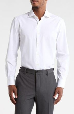 Vince Classic Button Front Long Sleeve Cotton Dress Shirt in White at Nordstrom Rack, Size 16.5 - L
