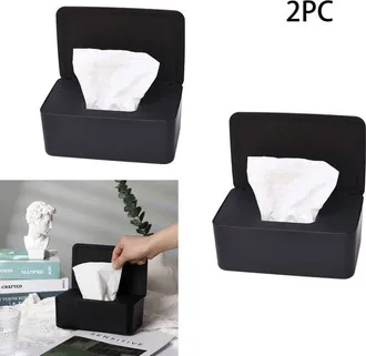 OEM Caja De 2 Piezas Con Toallitas H&uacute;medas, Caja Impermeable Para Papel Higi&eacute;nico H&uacute;medo, Caja Antideslizante Para Toallitas H&uacute;medas, Color Negro