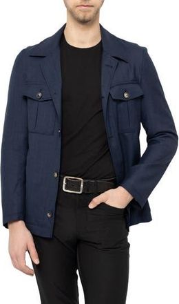 PinoPorte Wool Overshirt in Navy at Nordstrom Rack, Size 46
