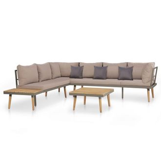 vidaXL Juego Muebles De Jard&iacute;n 4 Piezas Y Cojines Madera Maciza Acacia Vidaxl