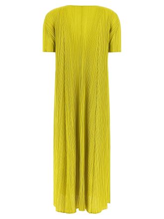 Pleats Please Issey Miyake Womens Bicolor Polyester Midi Dress