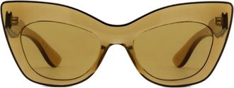 Alexander McQueen Eyewear Zonnebril met cat-eye montuur - Geel