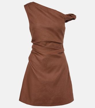 Sir. Asymmetric linen minidress