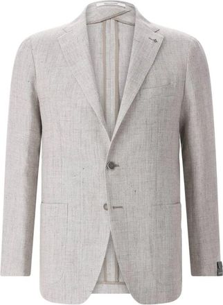 Tagliatore Cotton-Linen Blazer - Heren - Blazers - Beige - XL - Katoen - Jassen