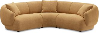 Castlery Auburn Sectional Sofa Customized, Caramel, Machine Washable, Modular, Brown, Castlery
