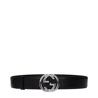 Gucci Herens Riem Zwart Leer