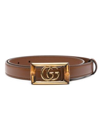 Gucci Double G buckle belt - unisex - Calf Leather - 90 - Brown