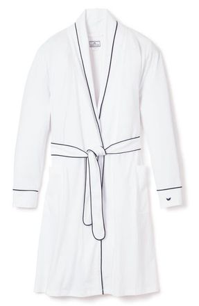 Petite Plume Classic Pima Cotton Robe in White at Nordstrom, Size Small