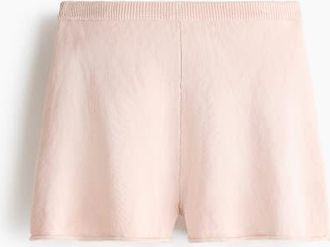 H&M Roll-edge Knitted Shorts in Powder Pink at Nordstrom, Size Xx-Small