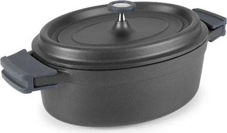 Lacor Cacerola Ovalada De Hierro Fundido Esmaltado 31cm Negro - 25935