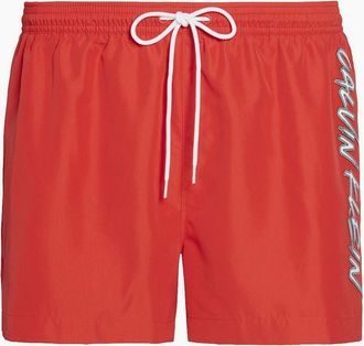 Calvin Klein Mens CK Wave Short Drawstring Swim Shorts, High Risk - Red - Size: 35/34/32