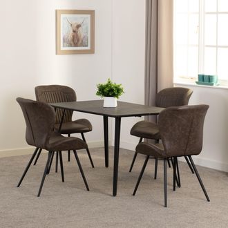 Seconique Marlow & Quebec Dining Set in Brown